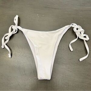 NEW White Side Tie Neutral Versatile Beach Minimalist Separate Bikini Bottoms M